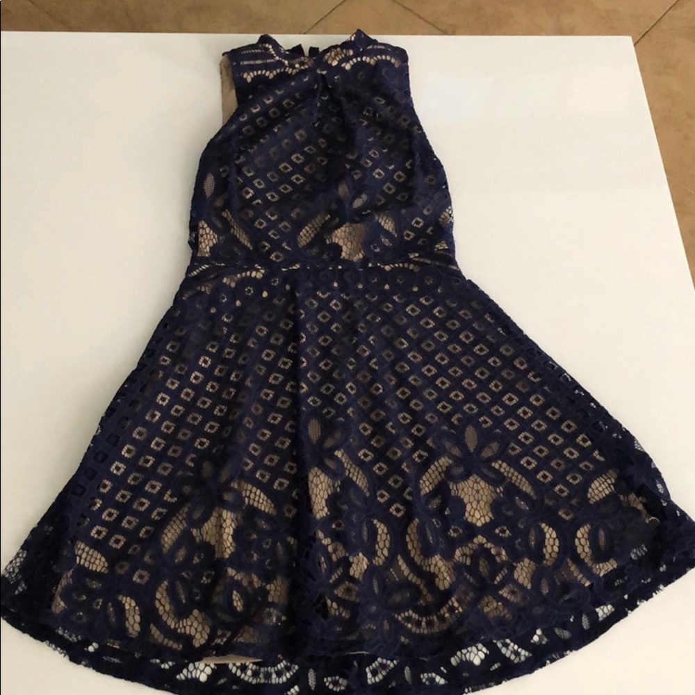 Mini Lace Dress - Navy